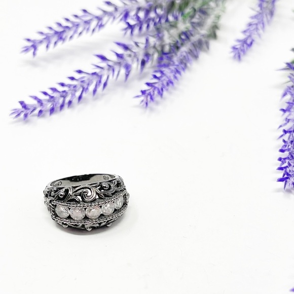 Prime Art & Jewel Cubic Zirconia China Brass Base PAJ Filigree Ring - Picture 1 of 8